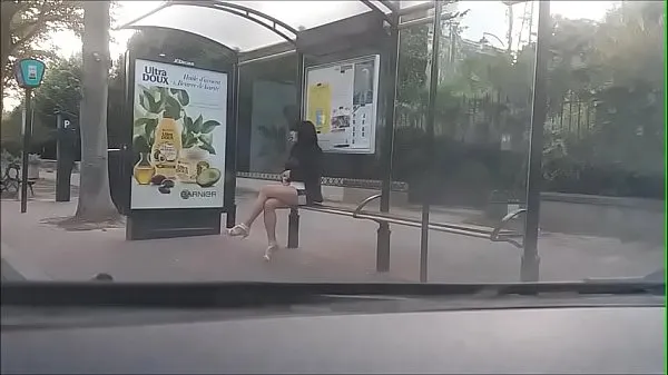 Watch bitch at a bus stop warm Videos