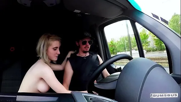 Watch BUMS BUS - Petite blondie Lia Louise enjoys backseat fuck and facial in the van warm Videos