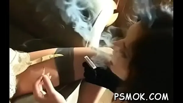 Watch Smoking scene with busty honey warm Videos