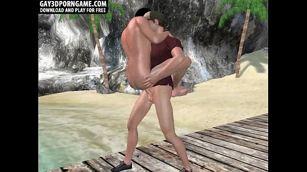 Посмотрите Horny 3D cartoon hunk getting fucked on the beach теплые видео