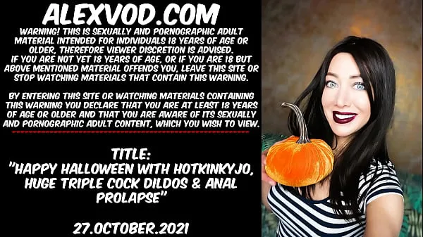 Se Happy Halloween with Hotkinkyjo, huge triple cock dildos & anal prolapse varme videoer