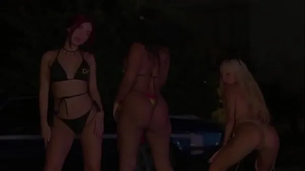 دیکھیں Brunette with big tits and ass gets blowjobs and 4 GGMansion گرم ویڈیوز