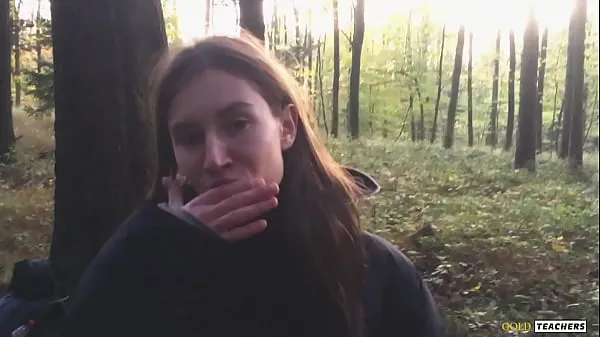 Watch Young shy Russian girl gives a blowjob in a German forest and swallow sperm in POV (first homemade porn from family archive warm Videos