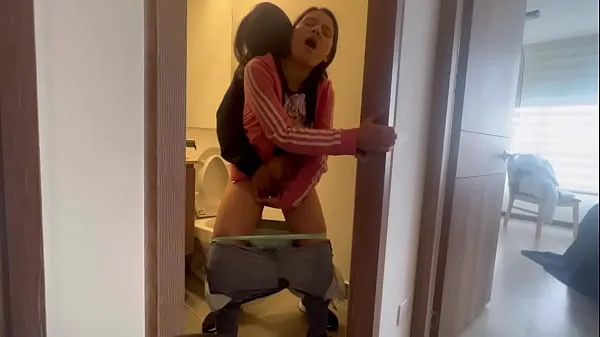 Watch My friend leaves me alone at the hot chick's house and we fuck in the bathroom warm Videos