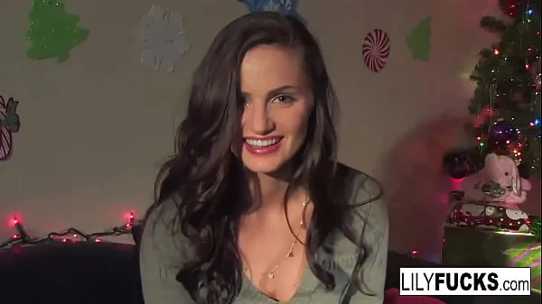 Watch Lily tells us her horny Christmas wishes before satisfying herself in both holes warm Videos
