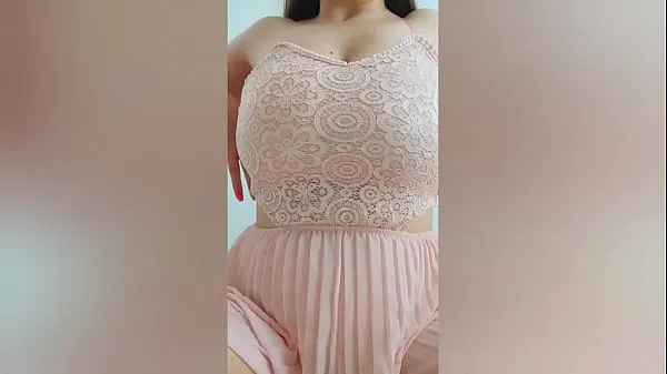 Xem Young cutie in pink dress playing with her big tits in front of the camera - DepravedMinx Video ấm áp